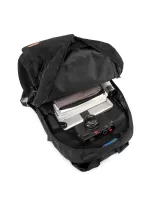 Men Release Buckle Decor Travel Backpack - Black